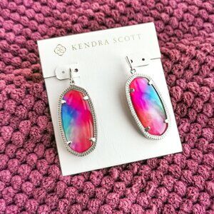 Kendra Scott Silver Watercolor Elle Earrings NEW